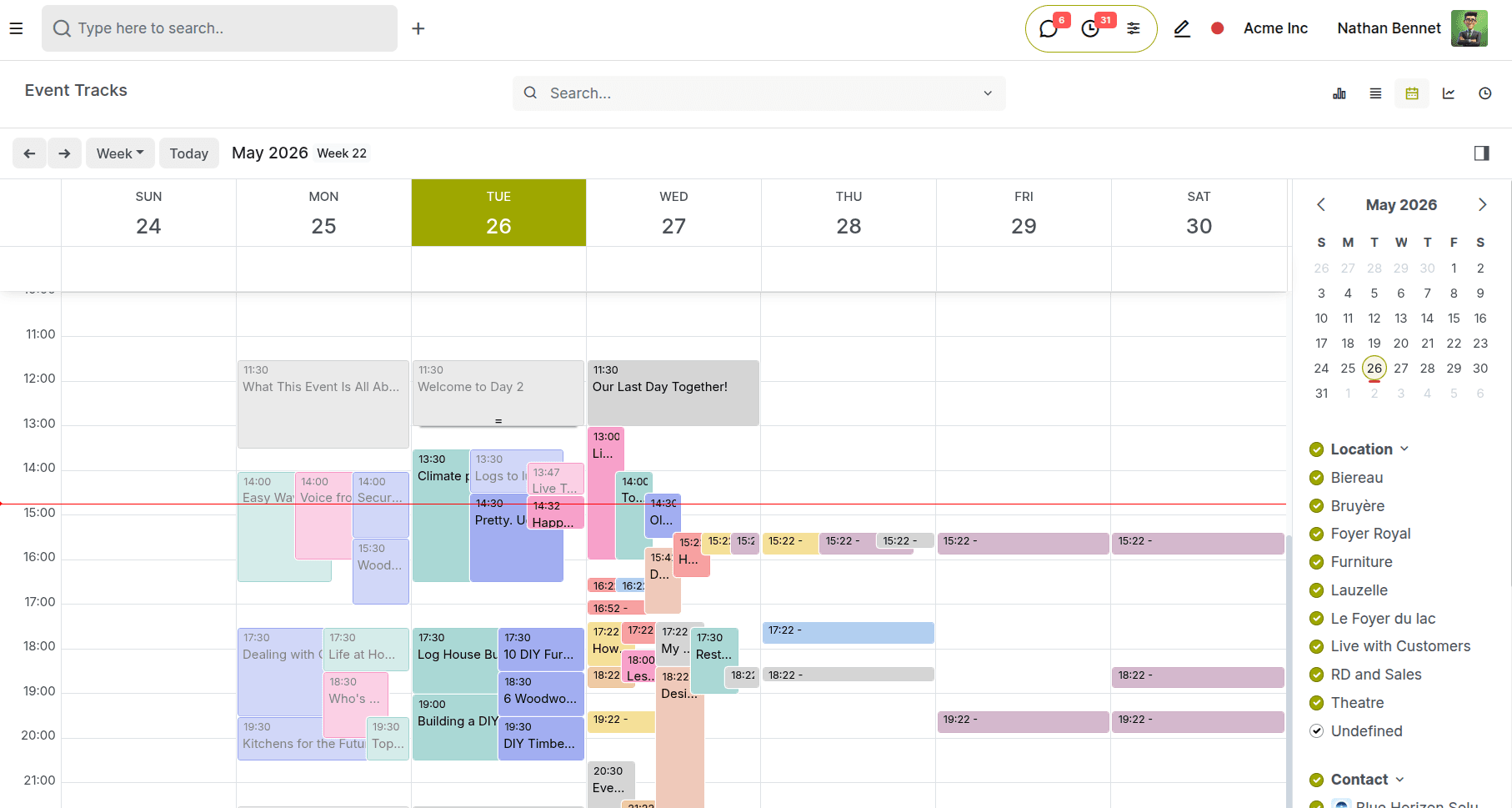 Plan Sessions with Complete Visibility.