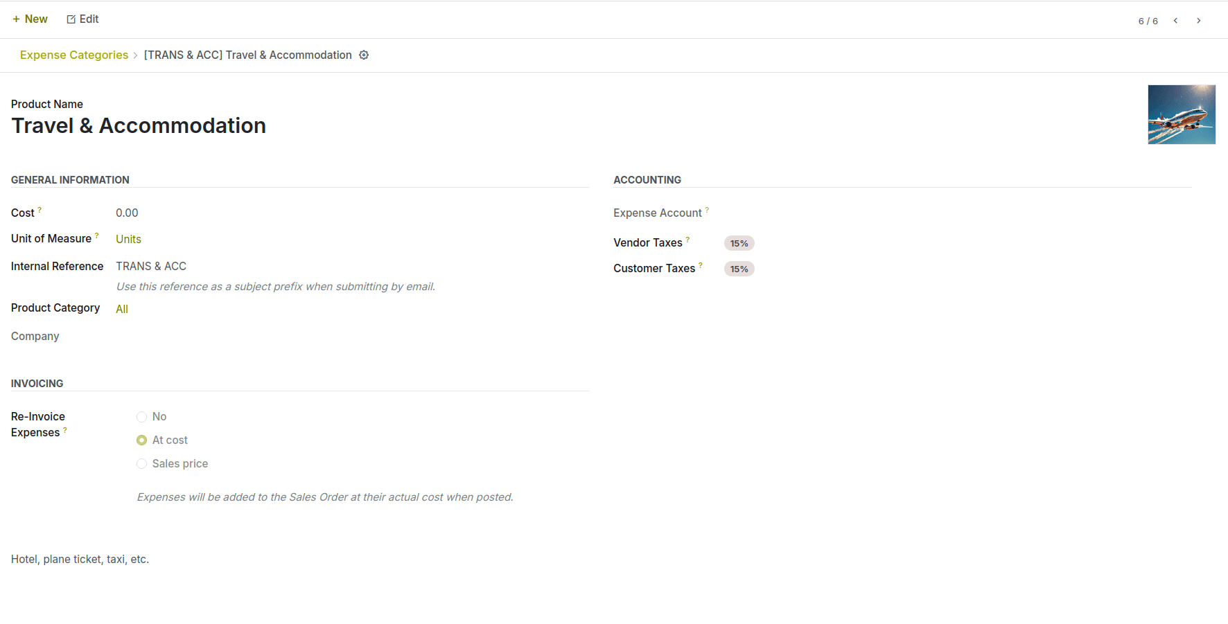 Flexible Expense Categories & Accounting Setup