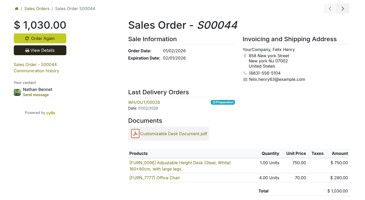 Your Order, Clearly Presented